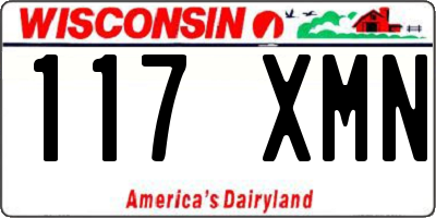 WI license plate 117XMN