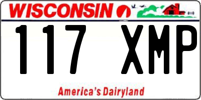 WI license plate 117XMP
