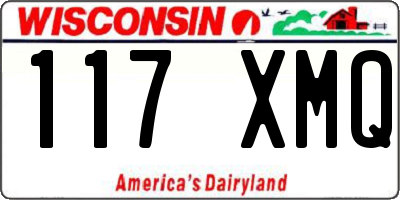 WI license plate 117XMQ