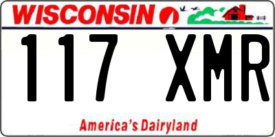 WI license plate 117XMR