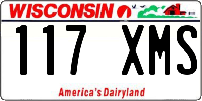 WI license plate 117XMS