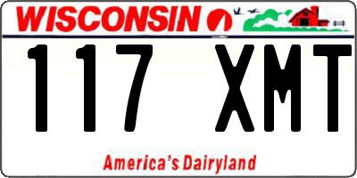 WI license plate 117XMT