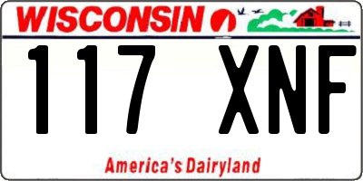 WI license plate 117XNF