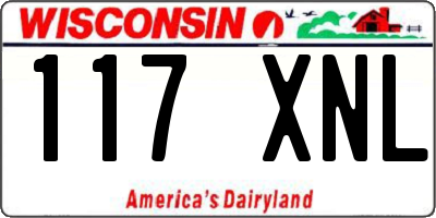 WI license plate 117XNL