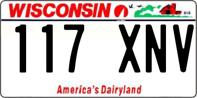 WI license plate 117XNV