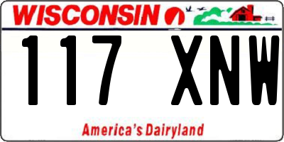 WI license plate 117XNW