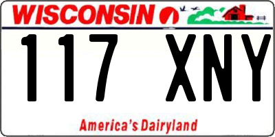 WI license plate 117XNY
