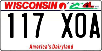 WI license plate 117XOA