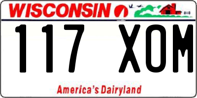 WI license plate 117XOM