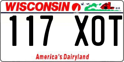 WI license plate 117XOT