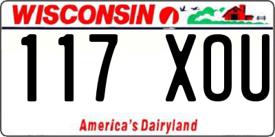 WI license plate 117XOU
