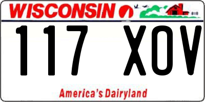 WI license plate 117XOV