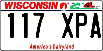 WI license plate 117XPA