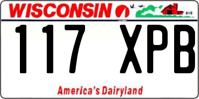 WI license plate 117XPB