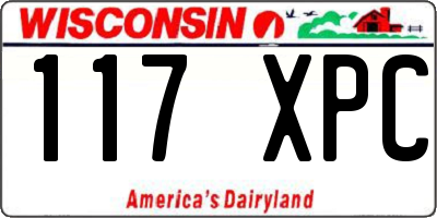 WI license plate 117XPC