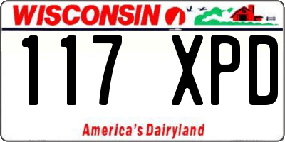 WI license plate 117XPD