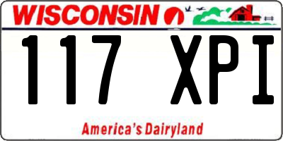 WI license plate 117XPI