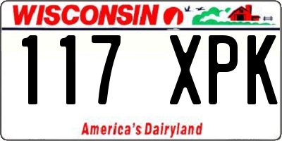 WI license plate 117XPK
