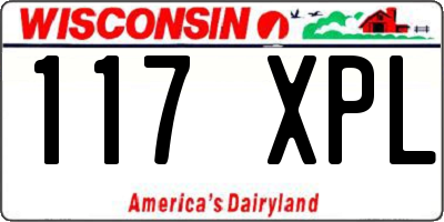WI license plate 117XPL