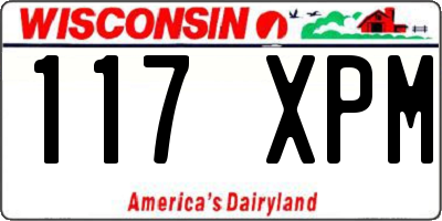 WI license plate 117XPM
