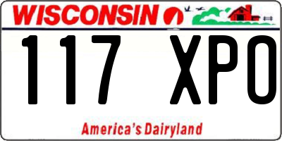 WI license plate 117XPO