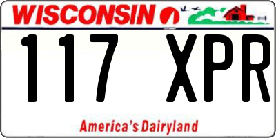 WI license plate 117XPR