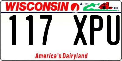 WI license plate 117XPU