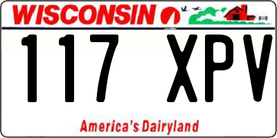 WI license plate 117XPV