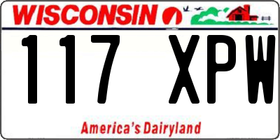 WI license plate 117XPW