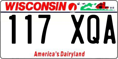 WI license plate 117XQA