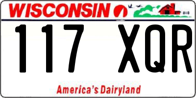 WI license plate 117XQR