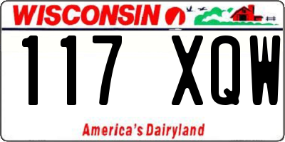 WI license plate 117XQW