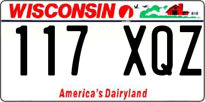 WI license plate 117XQZ