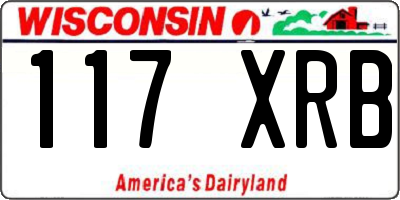 WI license plate 117XRB