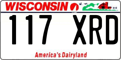 WI license plate 117XRD