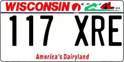 WI license plate 117XRE