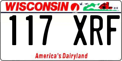 WI license plate 117XRF