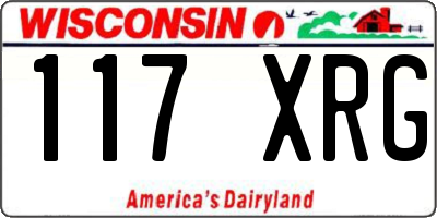 WI license plate 117XRG