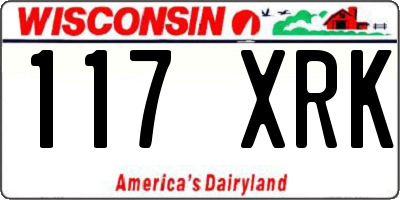 WI license plate 117XRK