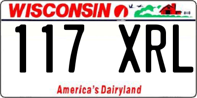 WI license plate 117XRL