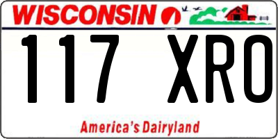WI license plate 117XRO