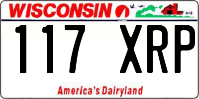 WI license plate 117XRP