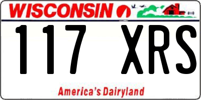 WI license plate 117XRS