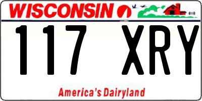 WI license plate 117XRY
