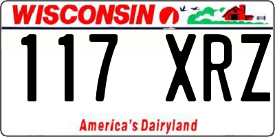 WI license plate 117XRZ