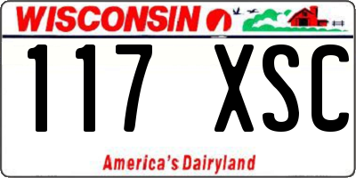 WI license plate 117XSC