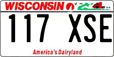 WI license plate 117XSE