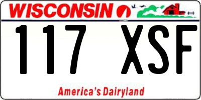 WI license plate 117XSF