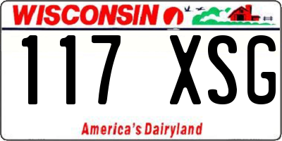 WI license plate 117XSG