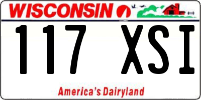 WI license plate 117XSI
